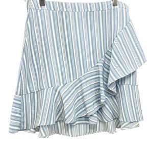 Urban Heritage Wrap Skirt Large Mini Blue and Whit